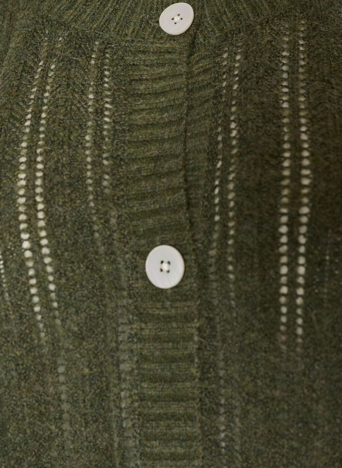 Cardigan en maille ajour&eacute;e, Vert, Packshot image number 2