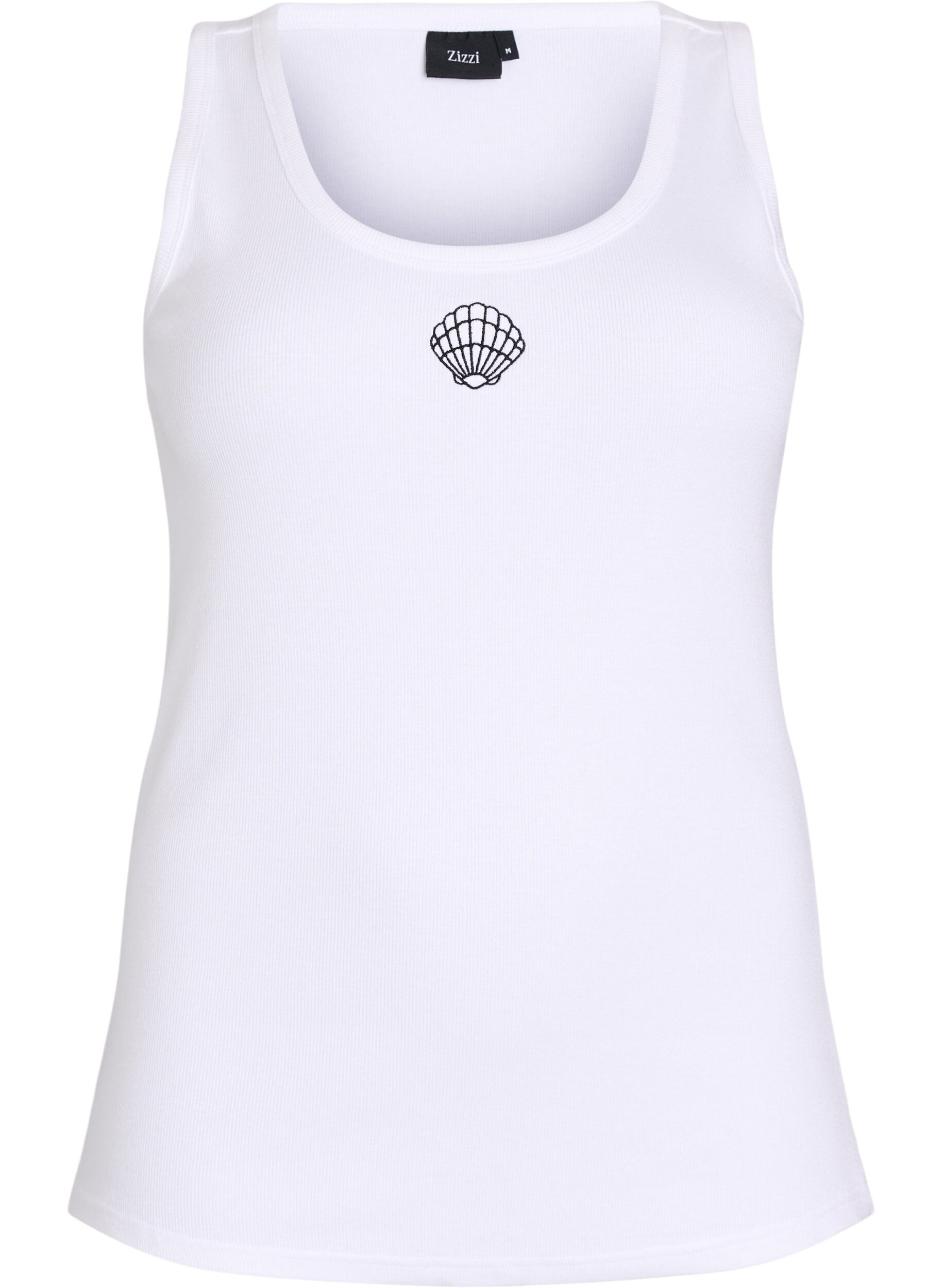 ZizziHaut ajust&eacute; avec motif, Blanc, Packshot image number 0