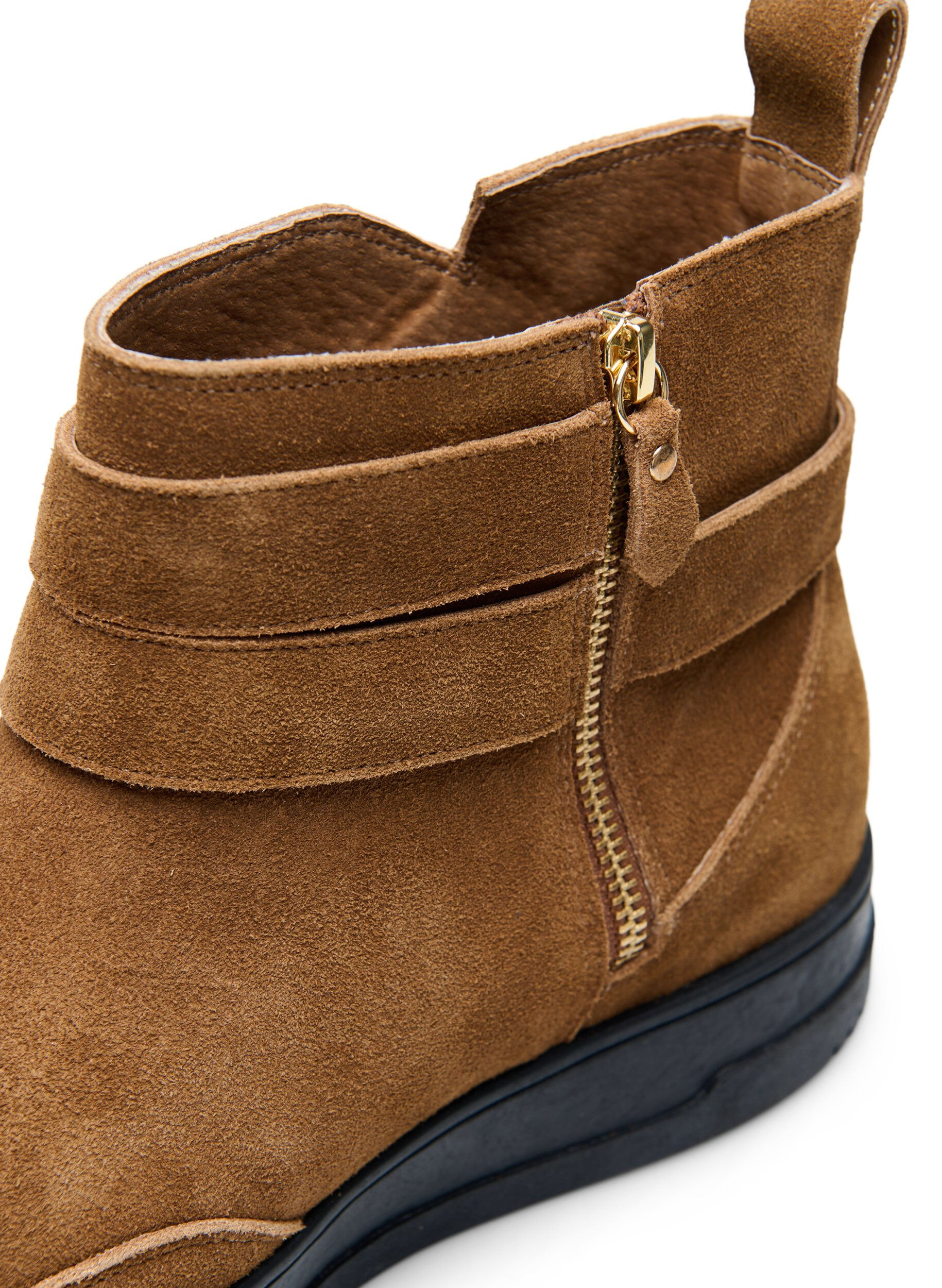 Zizzi Bottines coupe large en daim, Tobacco Brown, Packshot image number 4
