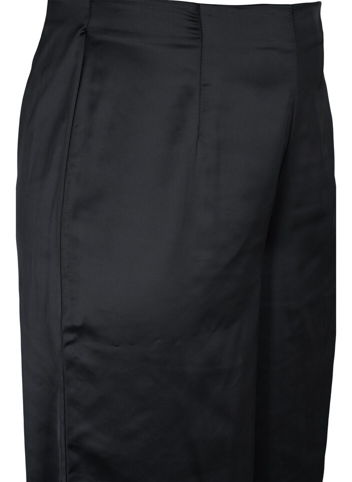 Pantalon en satin avec largeur, Black, Packshot image number 2