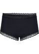 Culotte taille haute avec dentelle, Black, Packshot image number 0