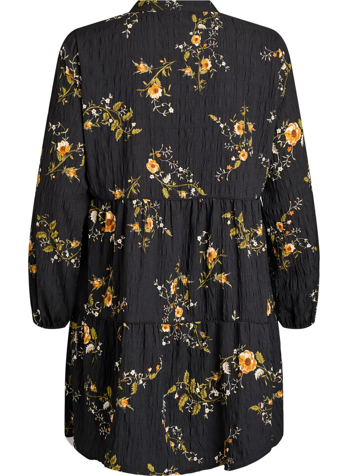 Robes &agrave; imprim&eacute; floral avec fermeture &agrave; cravate, Noir, Packshot image number 1