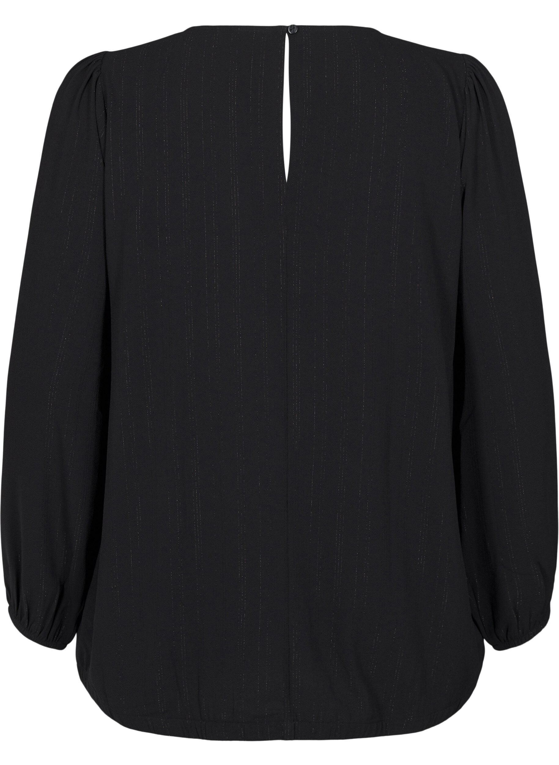 Zizzi Chemisier avec paillettes argent&eacute;es, Noir, Packshot image number 1