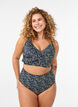 Culotte de bikini imprim&eacute;e et taille haute, Vert, Model image number 0
