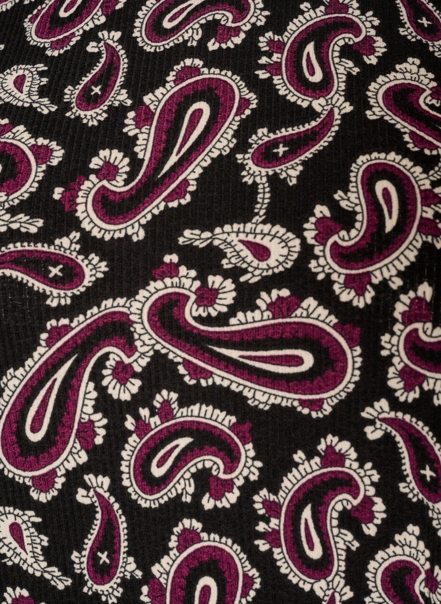 ZizziBlouse imprim&eacute; cachemire &agrave; manches longues, Bordeaux fonc&eacute;, Packshot image number 2
