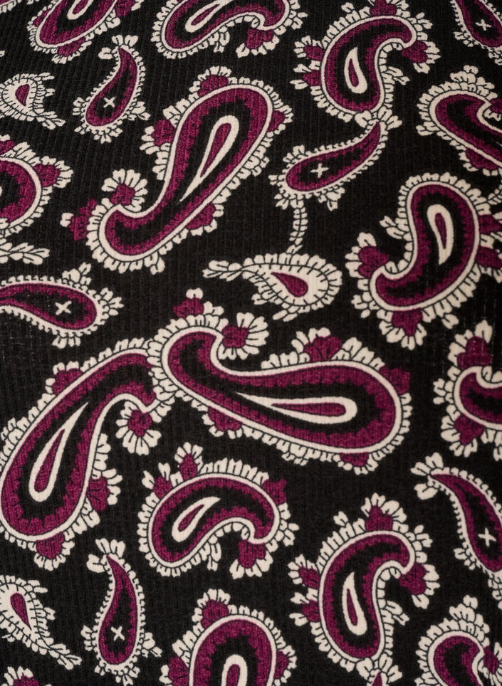 Blouse imprim&eacute; cachemire &agrave; manches longues, Bordeaux fonc&eacute;, Packshot image number 2