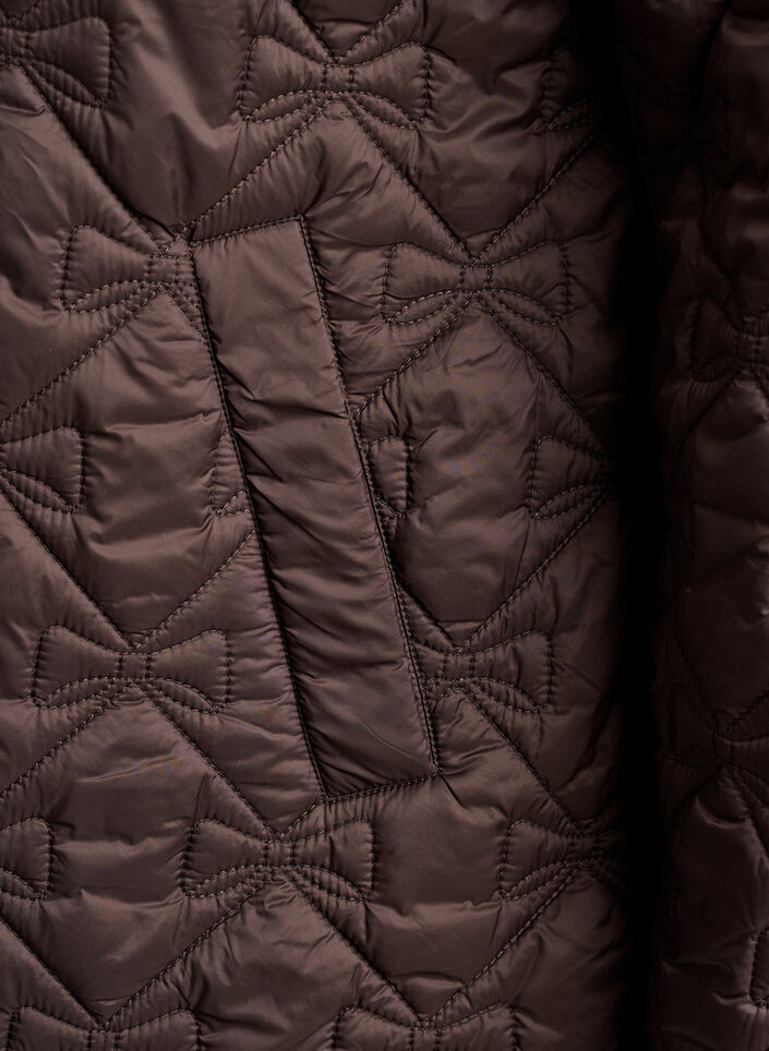 Veste l&eacute;g&egrave;rement matelass&eacute;e &agrave; surpiq&ucirc;res d&eacute;coratives, Marron, Packshot image number 3