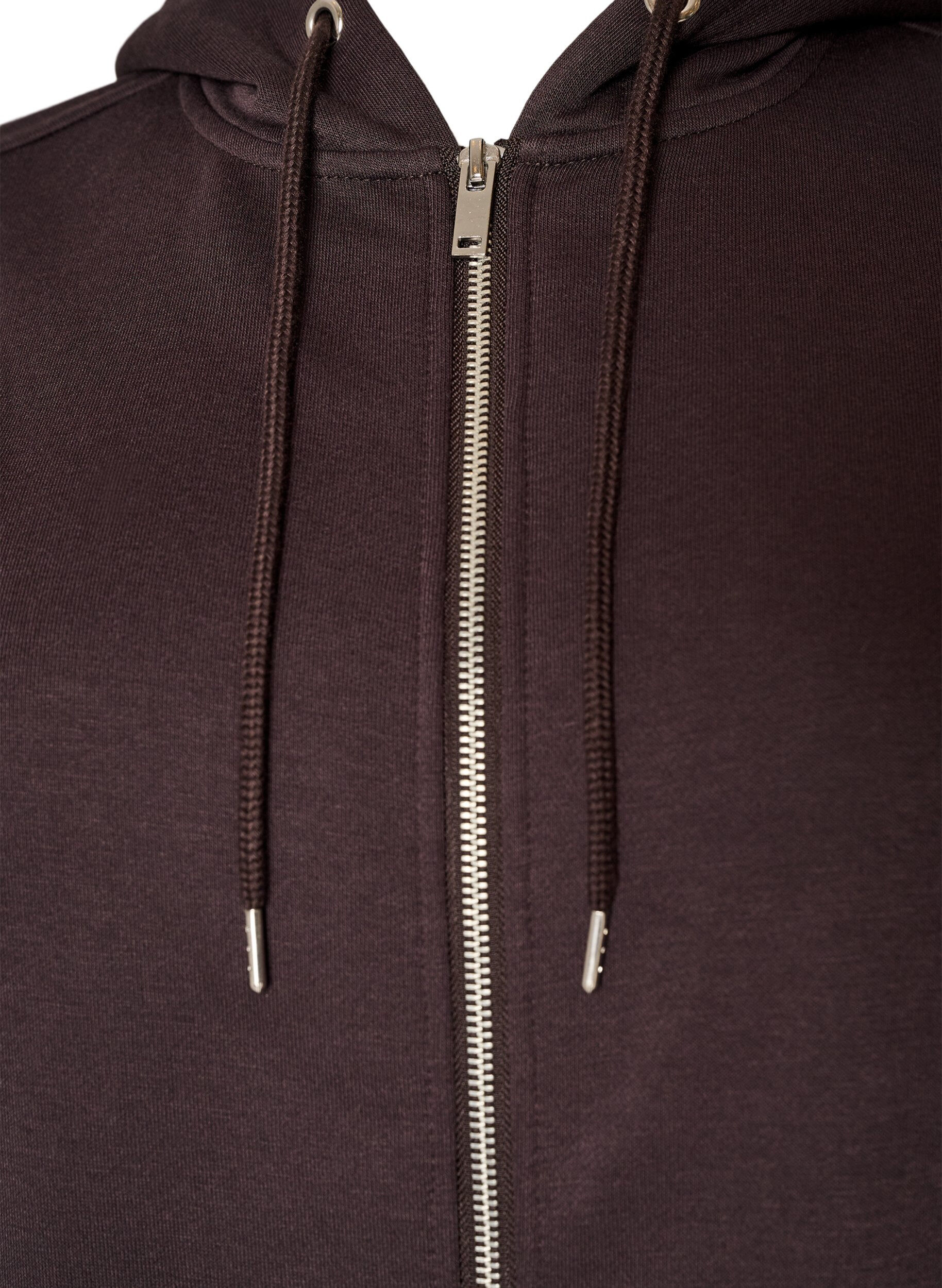 ZizziSweat &agrave; capuche zipp&eacute; avec poches, Marron, Packshot image number 2