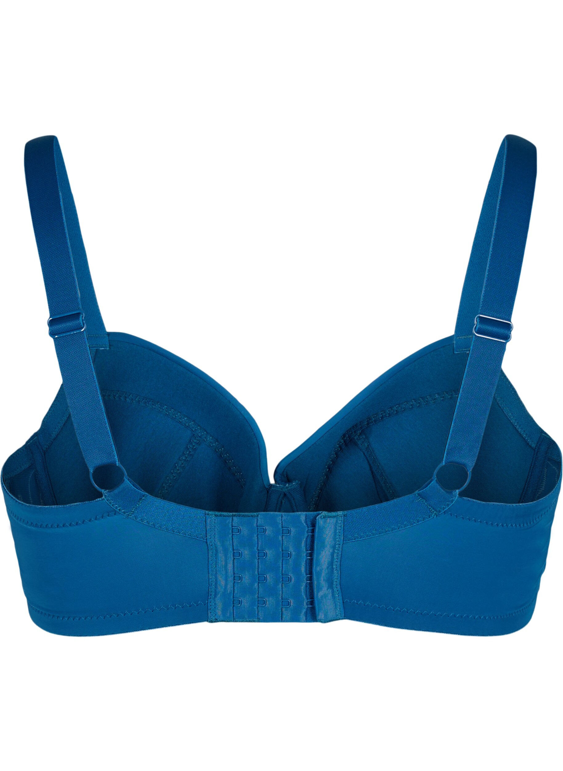 Zizzi Soutien-gorge &agrave; armatures rembourr&eacute; avec de la dentelle, Bleu, Packshot image number 1