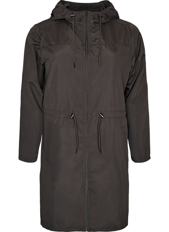 Parka l&eacute;g&egrave;re avec capuche, Noir, Packshot image number 0