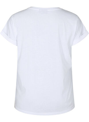 T-shirt à manches courtes en mélange de coton, Bright White, Packshot image number 1