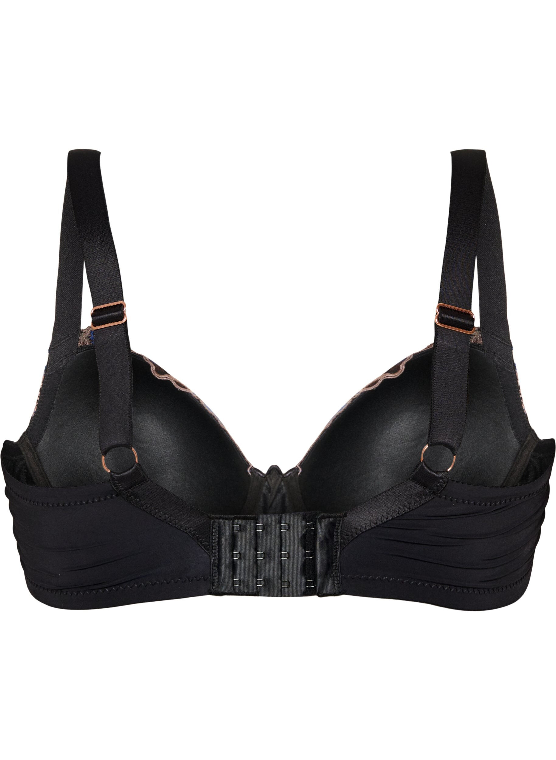 ZizziSoutien-gorge moul&eacute; avec broderie florale, Noir, Packshot image number 1