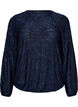 Blouse transparente avec texture florale et manches longues, Bleu, Packshot image number 0