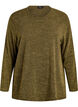 Blouse &agrave; manches longues avec texture, Vert, Packshot image number 0