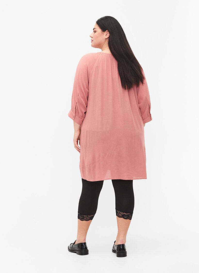 Lot de 2 de leggings 3/4 avec bordure en dentelle, Black / Black, Model image number 1