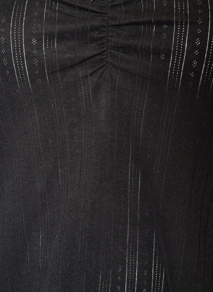 Haut de nuit en coton biologique avec broderie ajour&eacute;e, Noir, Packshot image number 2