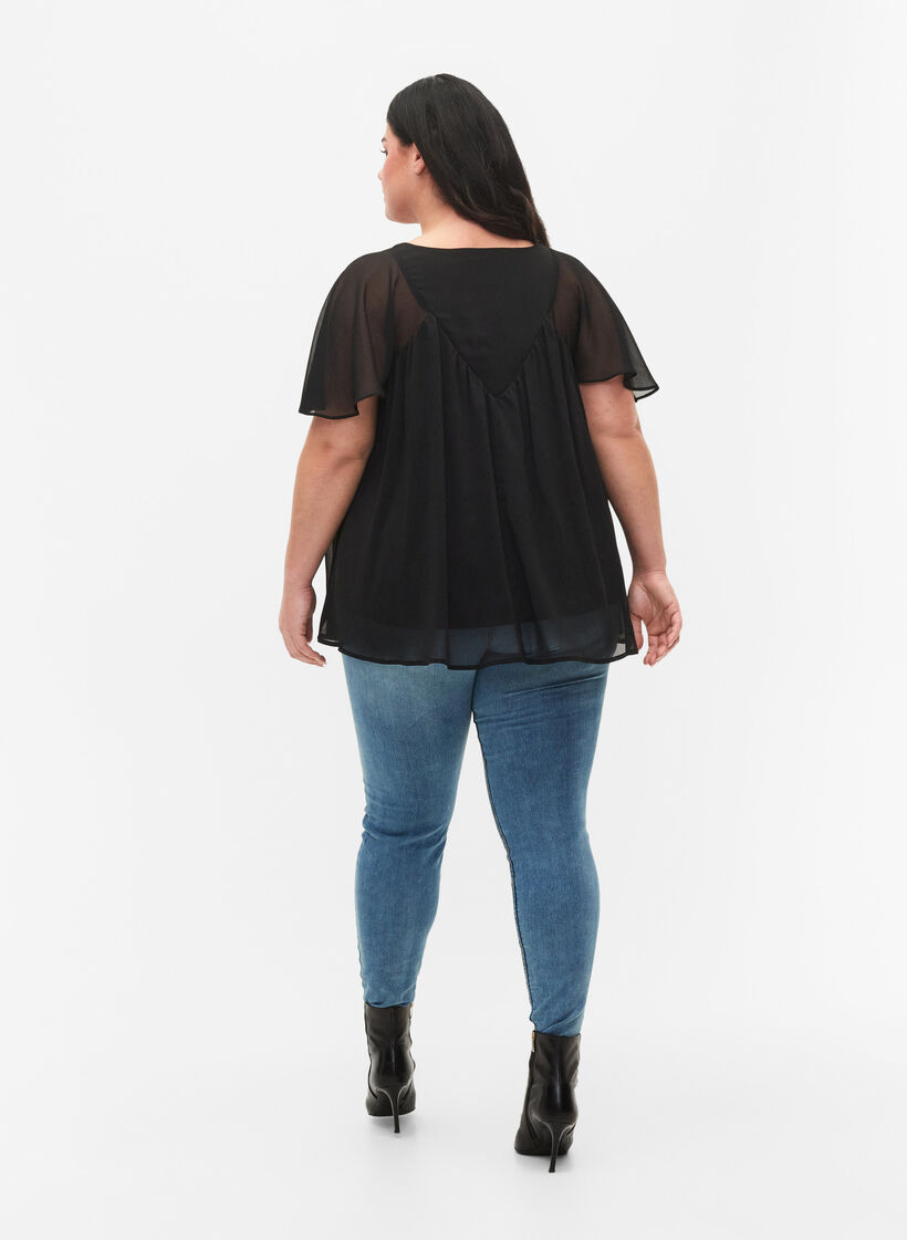 Jeggings avec déchirures, Blue denim, Model image number 1