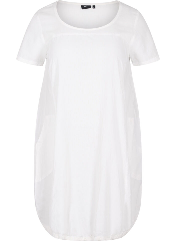 Robe en coton &agrave; manches courtes, Blanc, Packshot image number 0
