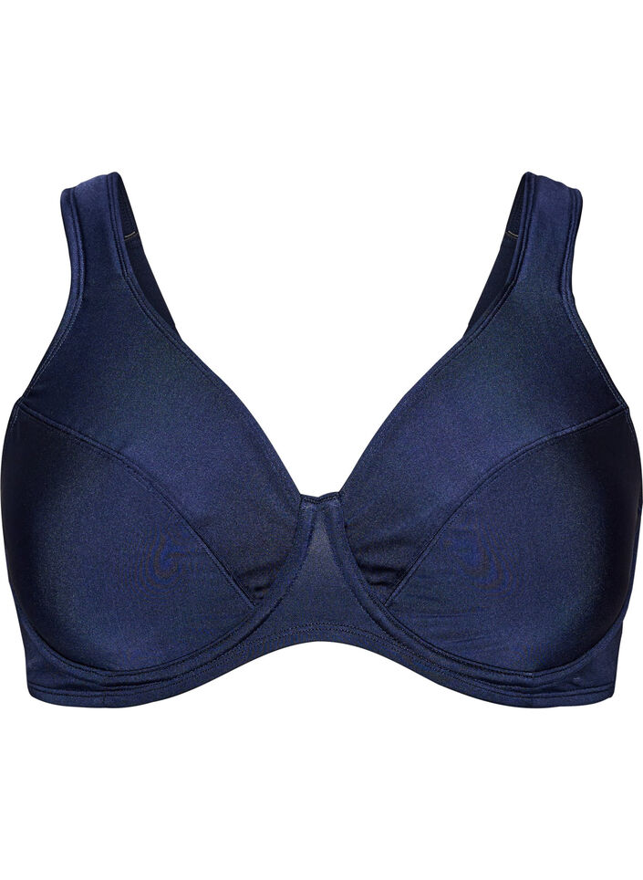 Haut de bikini couvrant avec armatures, Bleu, Packshot image number 0