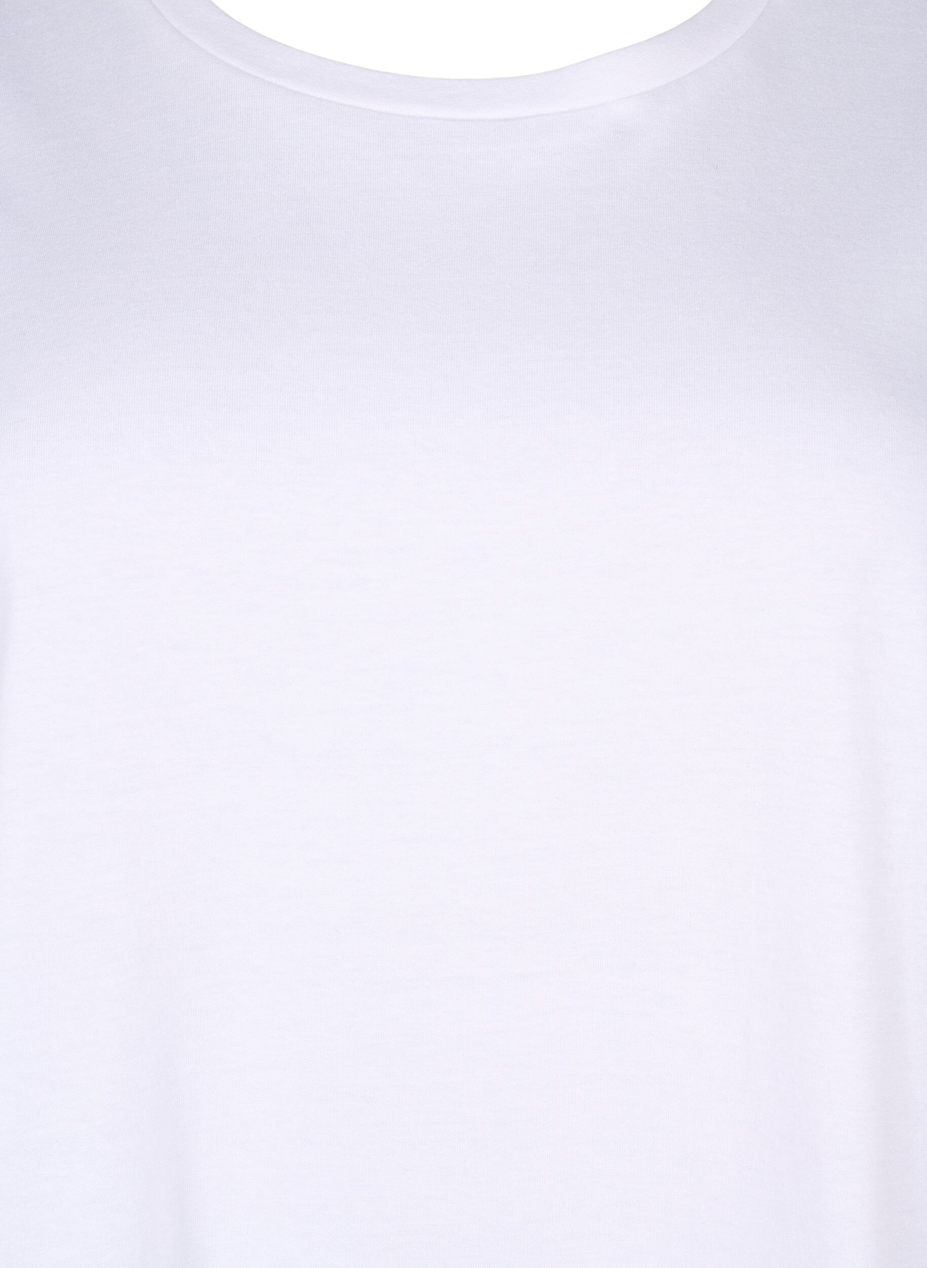 Zizzi Chemisier en coton biologique avec manches en broderie anglaise, Bright White, Packshot image number 2