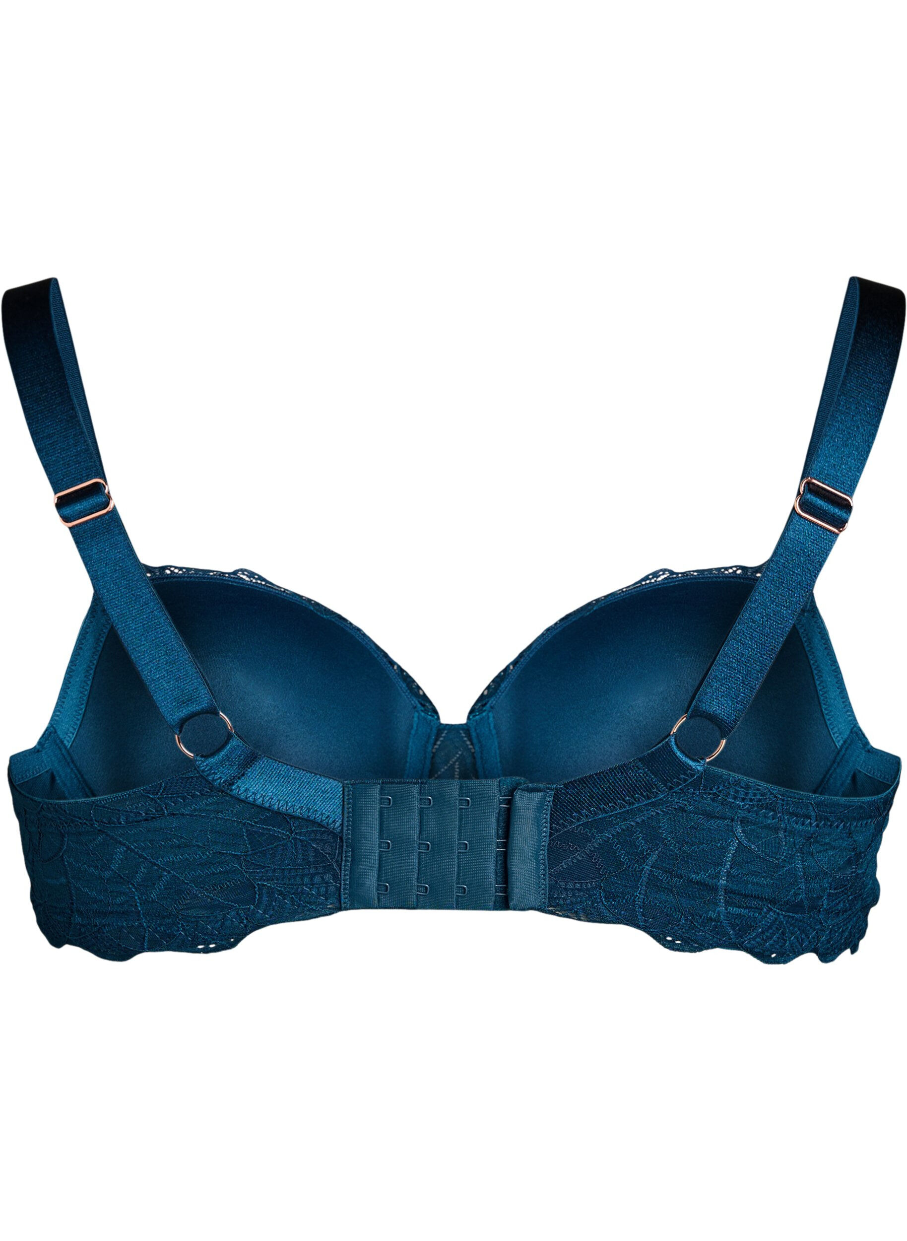 Zizzi Soutien-gorge en dentelle et &agrave; bonnets moul&eacute;s, Bleu, Packshot image number 1