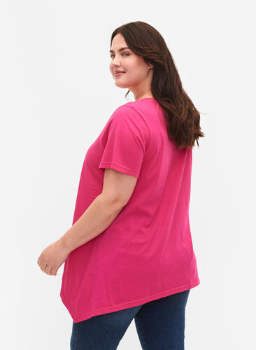 T-shirt en coton à manches courtes, Shocking Pink FAITH, Model image number 1
