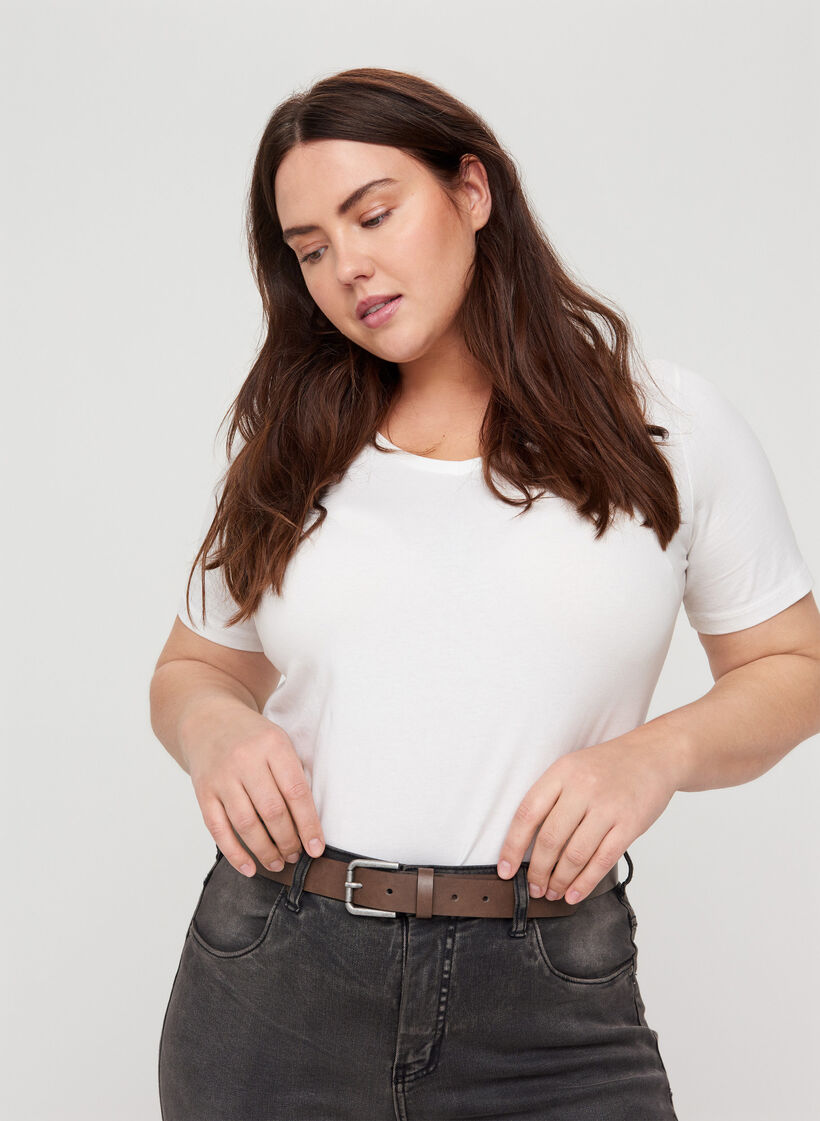 Ceinture marron en simili cuir, Bracken, Model image number 1