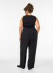 Pantalon tailleur large &agrave; taille haute, Noir, Model image number 1