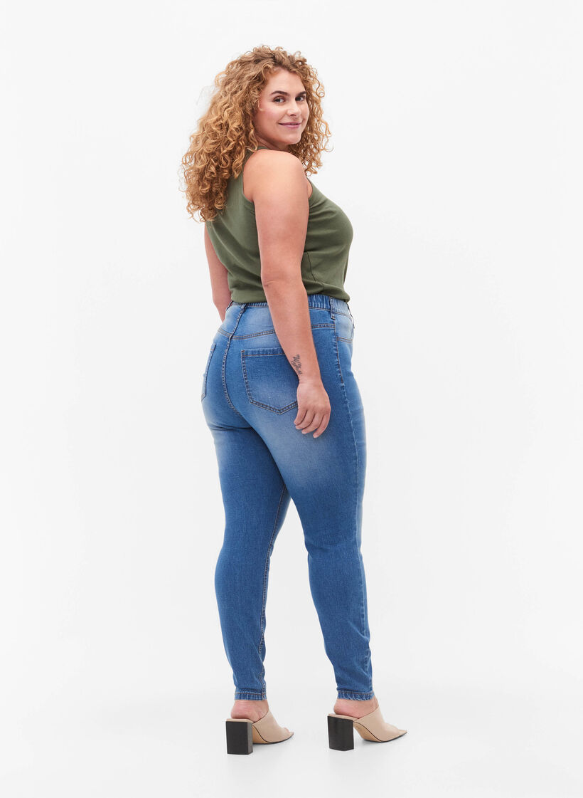 Jeggings avec poches arrière, Blue denim, Model image number 1