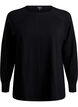 Chemisier en tricot avec col rond et motif tricot, Noir, Packshot image number 0