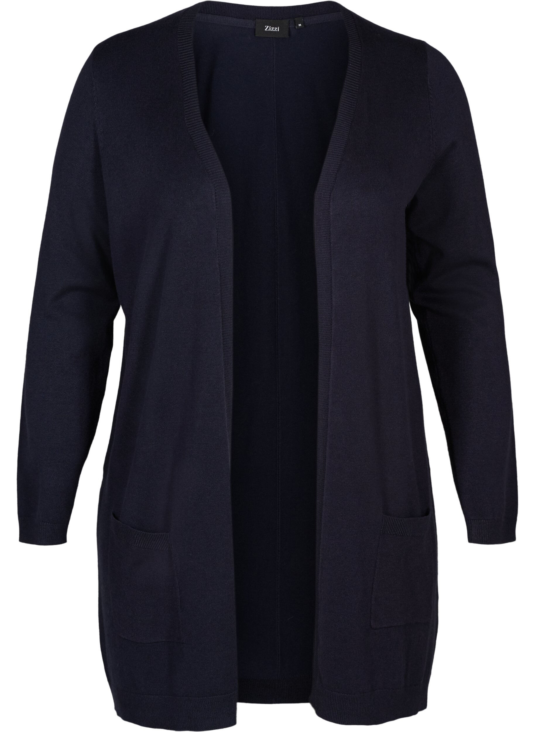 Long cardigan tricot&eacute; dans un m&eacute;lange de viscose