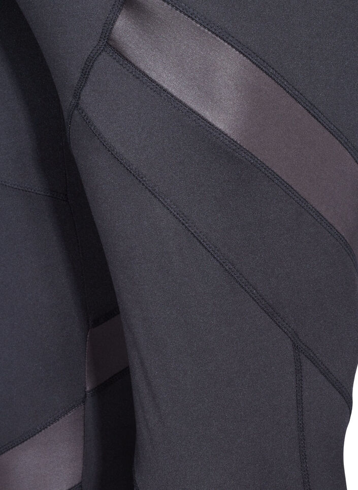 Legging de sport court avec r&eacute;sille, Black, Packshot image number 3