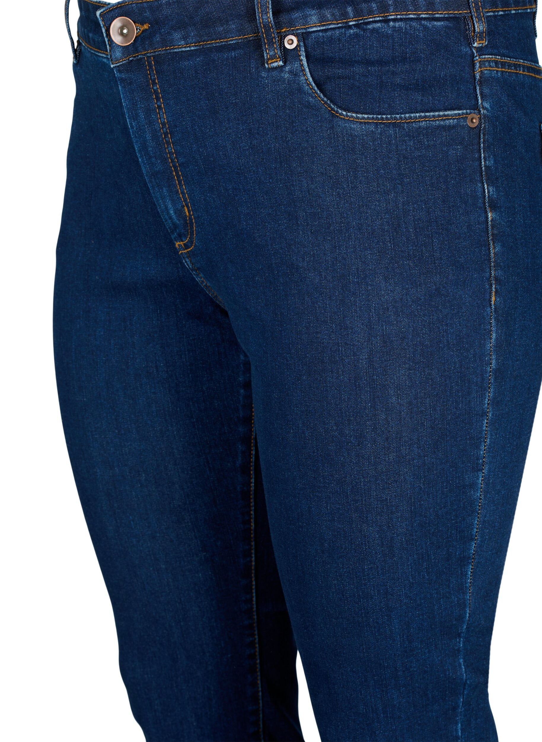 Zizzi Jean Emily coupe slim fit avec taille normale, Bleu, Packshot image number 2