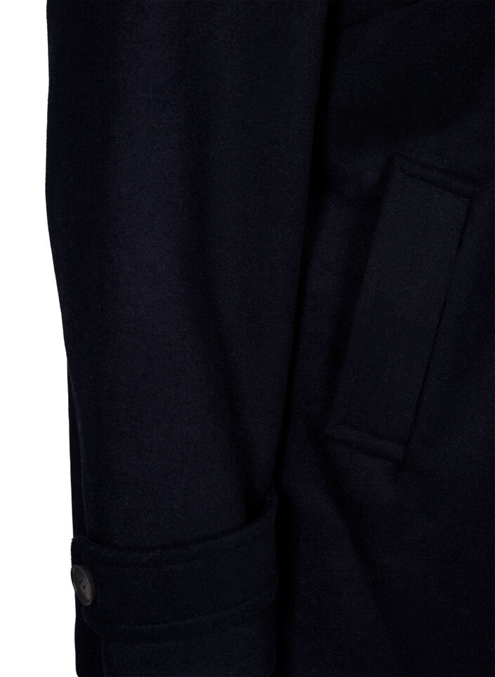Manteau court en laine et avec poches, Dark Navy, Packshot image number 3