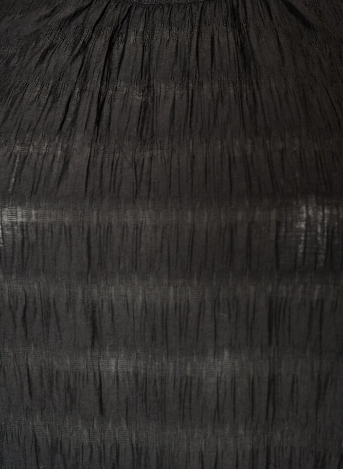 Blouse sans manches textur&eacute;e avec volants, Noir, Packshot image number 2