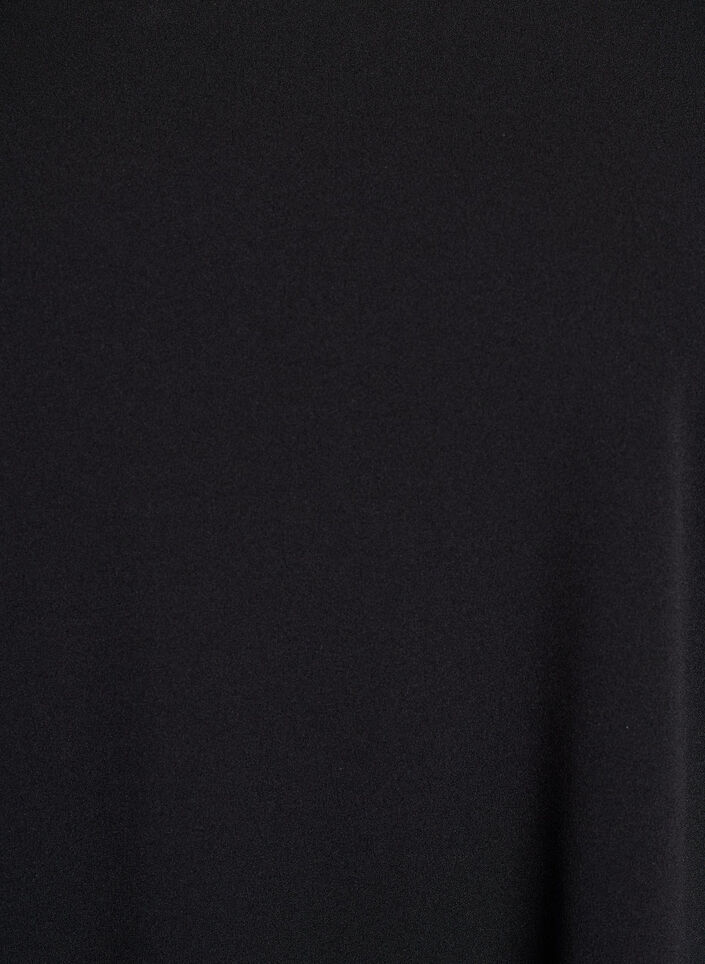 Robe courte &eacute;vas&eacute;e &agrave; manches 3/4, Noir, Packshot image number 2