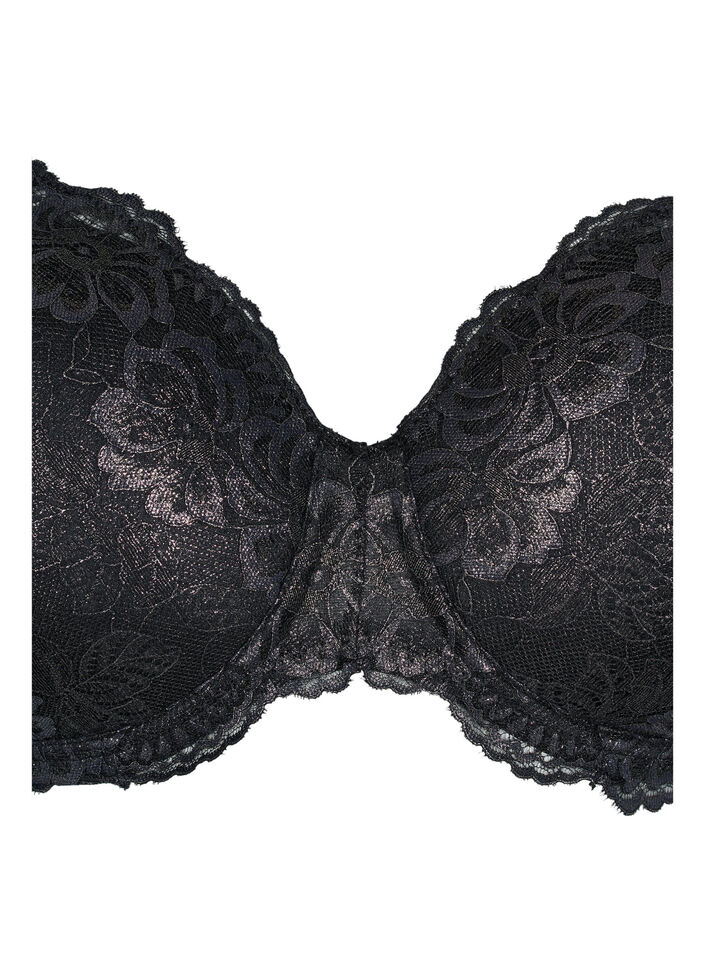 Soutien-gorge matelassé en dentelle avec armature, Black, Packshot image number 2