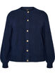 Cardigan en maille douce avec boutons dor&eacute;s, Bleu, Packshot image number 0