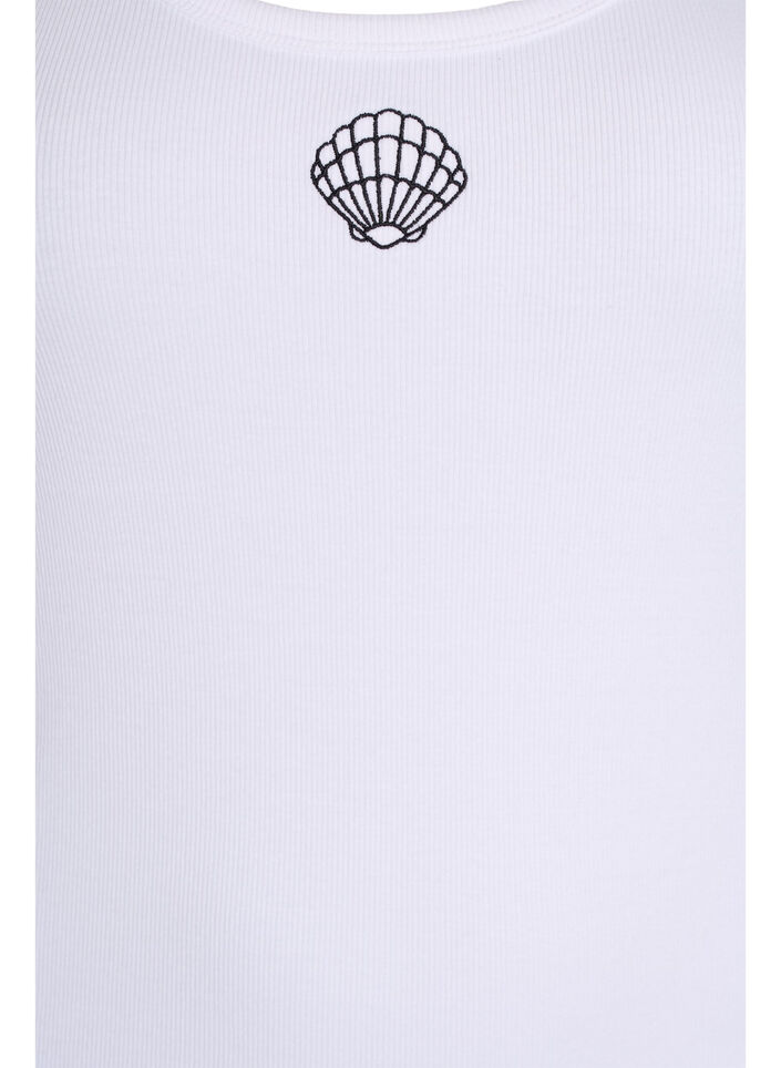 Haut ajust&eacute; avec motif, Blanc, Packshot image number 2