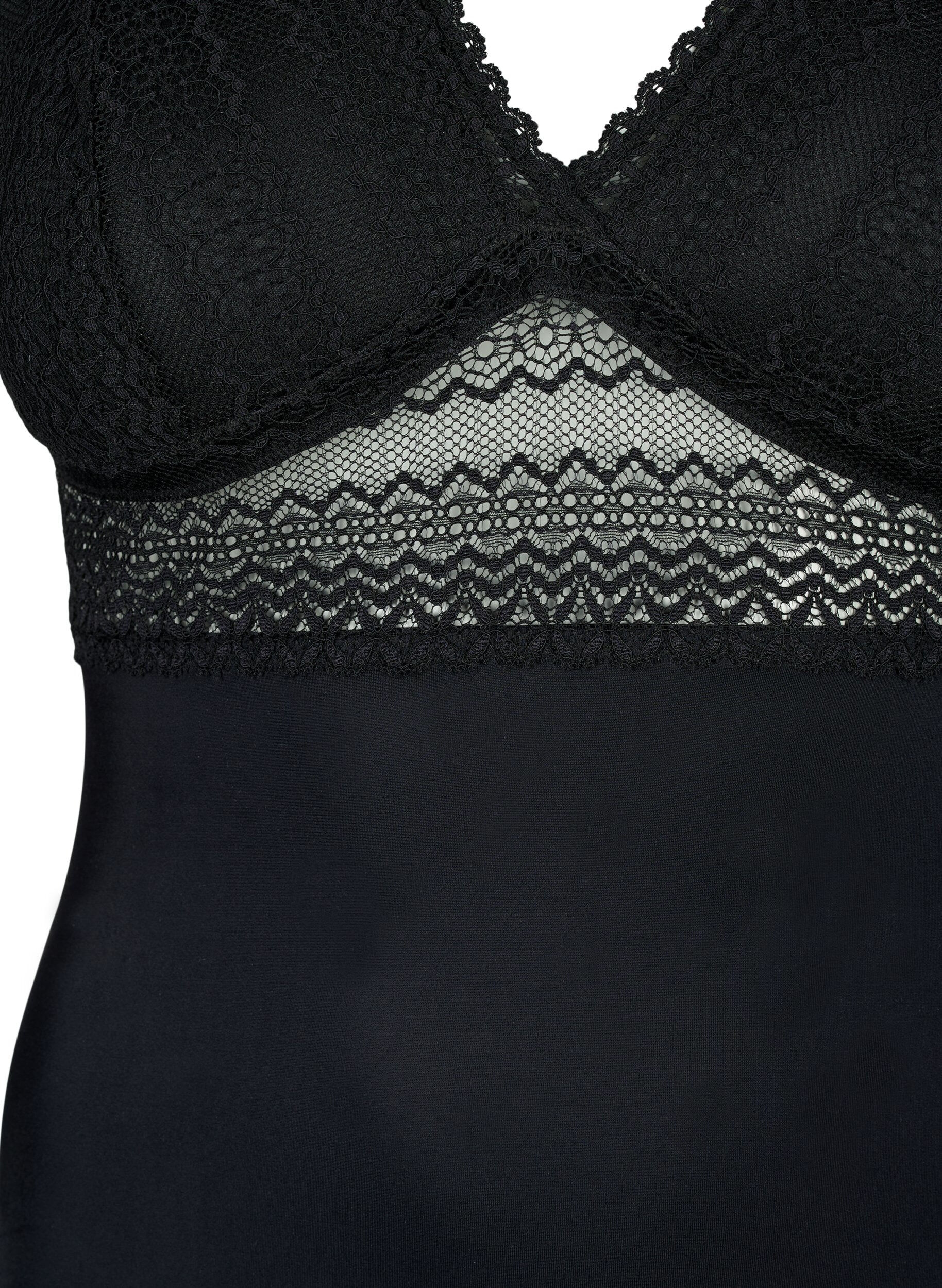 Zizzi Body avec dentelle et rembourrage doux, Black, Packshot image number 2