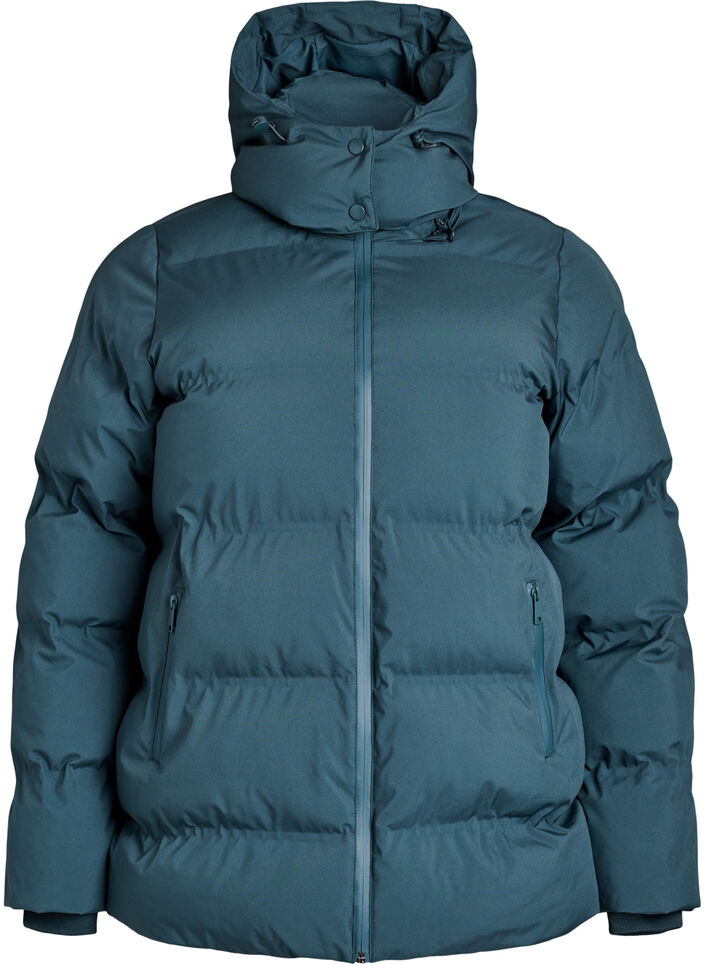 Doudoune courte avec capuche amovible, Vert, Packshot image number 0