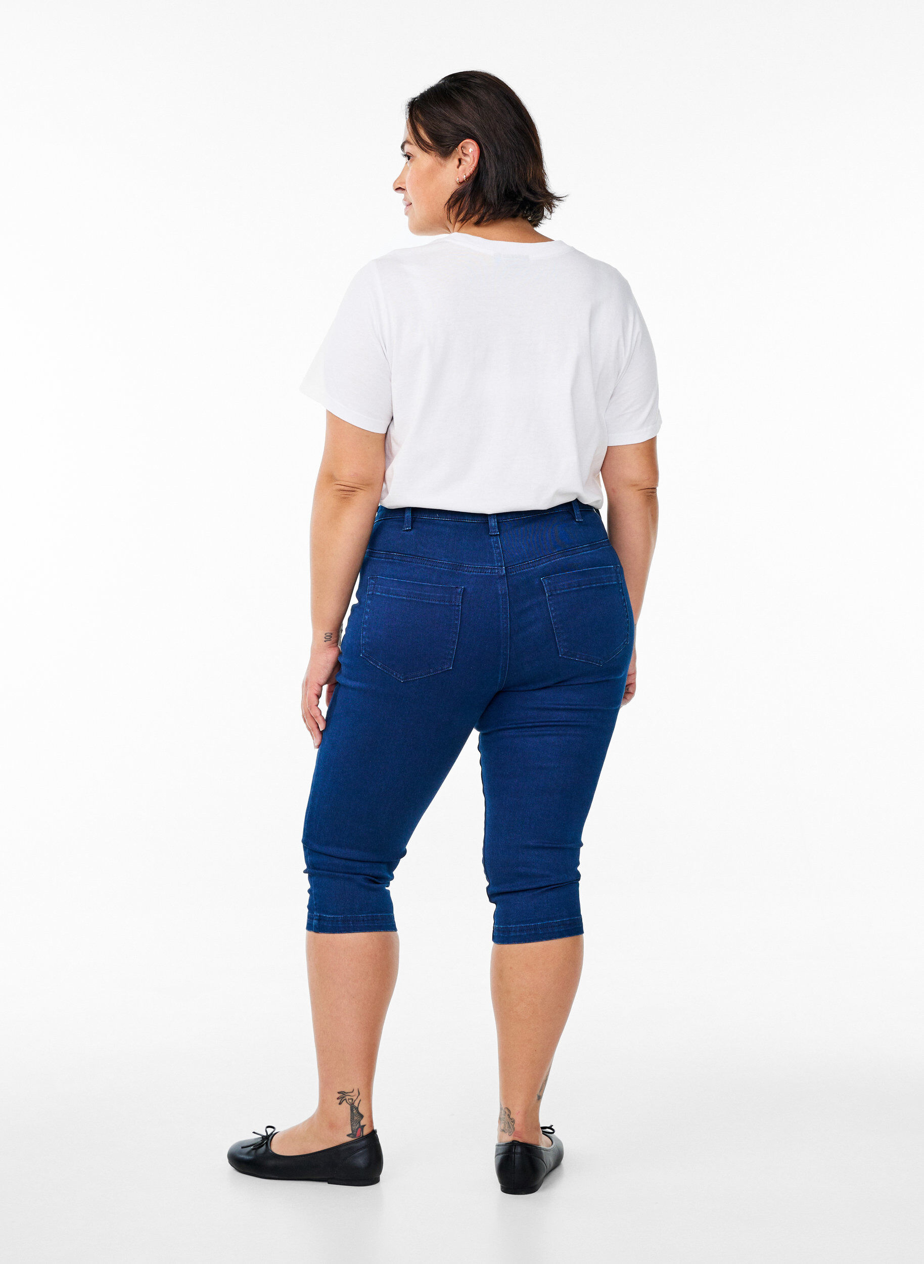 ZizziJean capri Amy &agrave; taille haute et coupe super slim, Bleu, Model image number 1