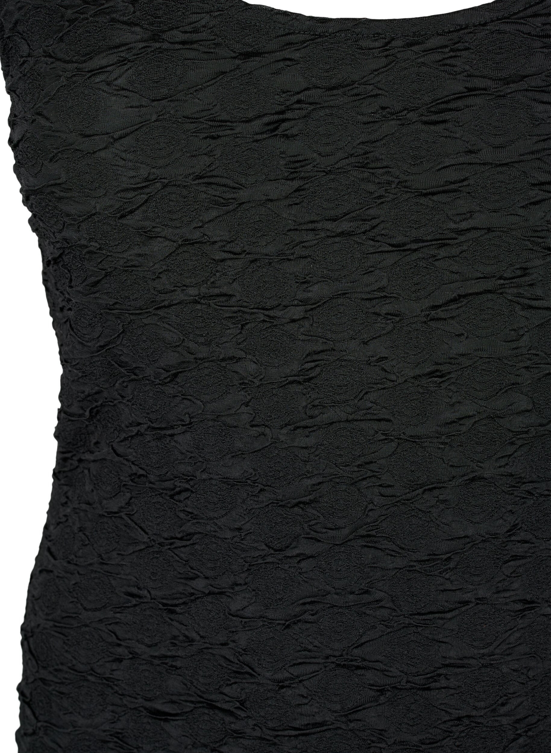 Zizzi Body sans manches avec texture structur&eacute;e, Black, Packshot image number 2