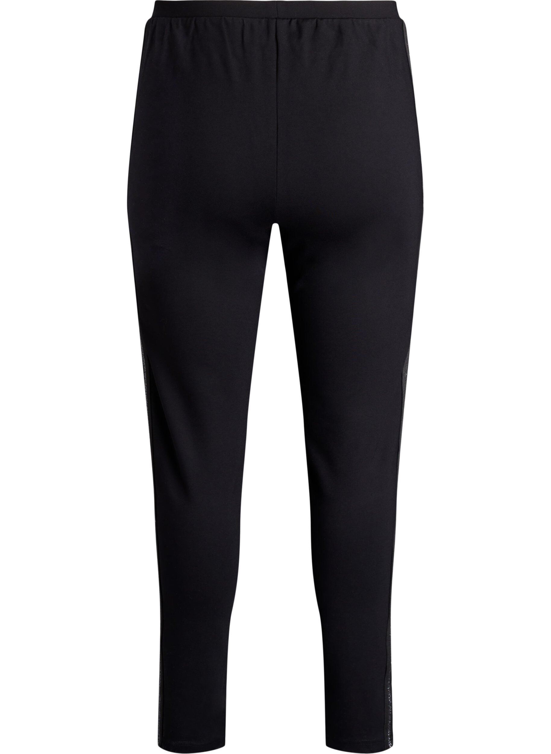 Zizzi Legging avec bande paillet&eacute;e et fentes, Noir, Packshot image number 1