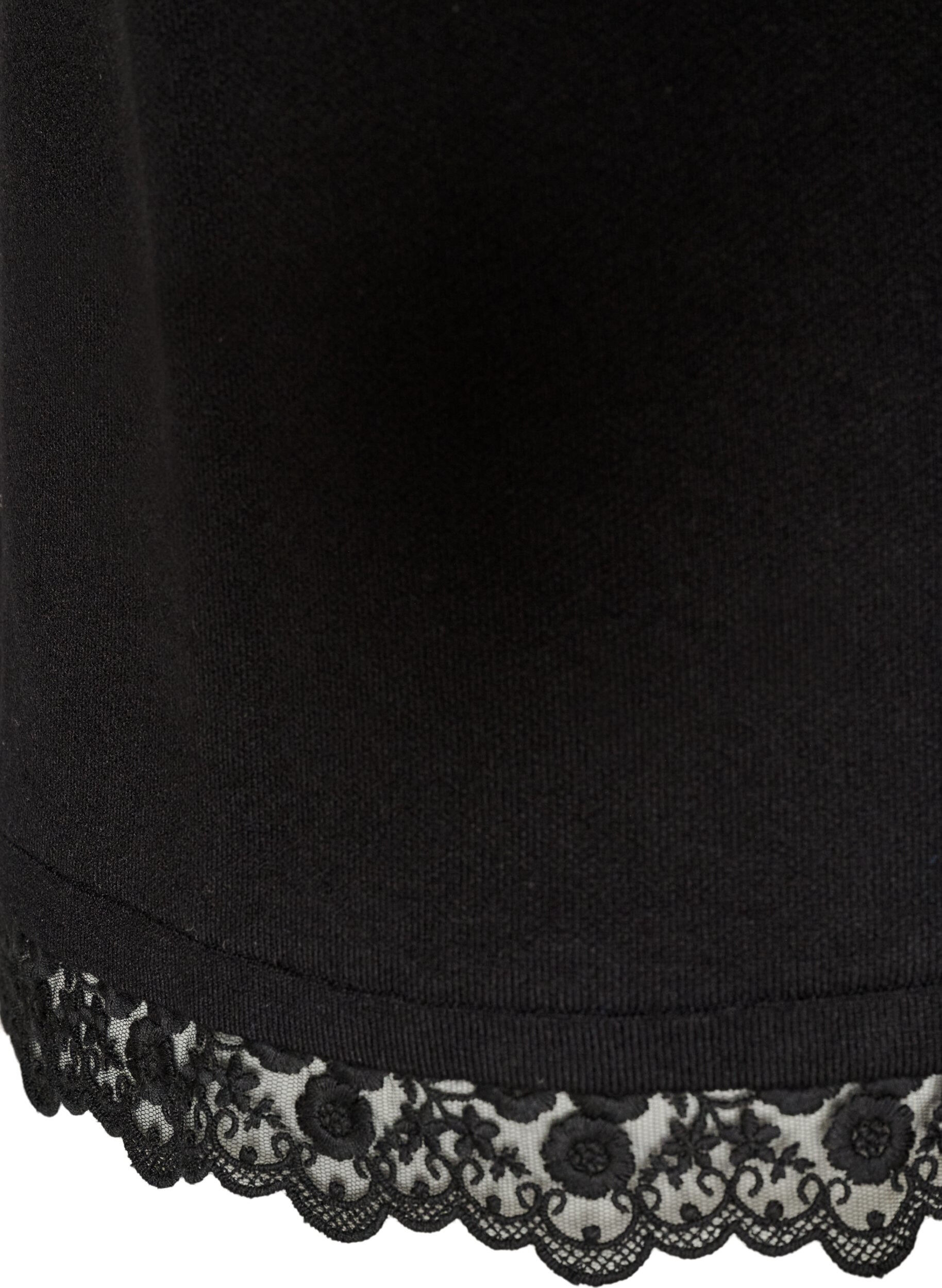 ZizziD&eacute;bardeur en maille avec bordure en dentelle, Noir, Packshot image number 3