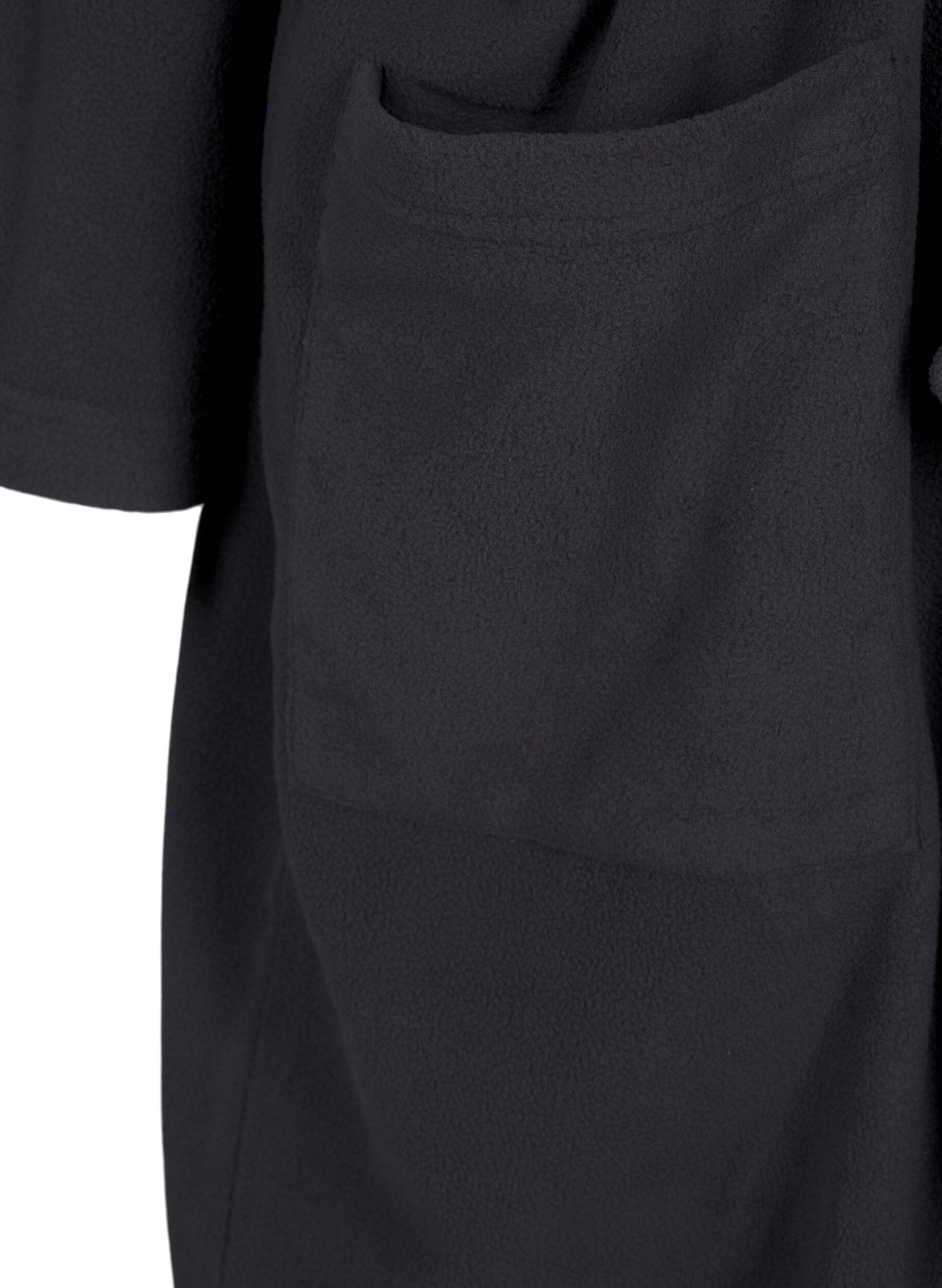 Zizzi Peignoir avec fermeture &eacute;clair et capuche, Gris anthracite, Packshot image number 3