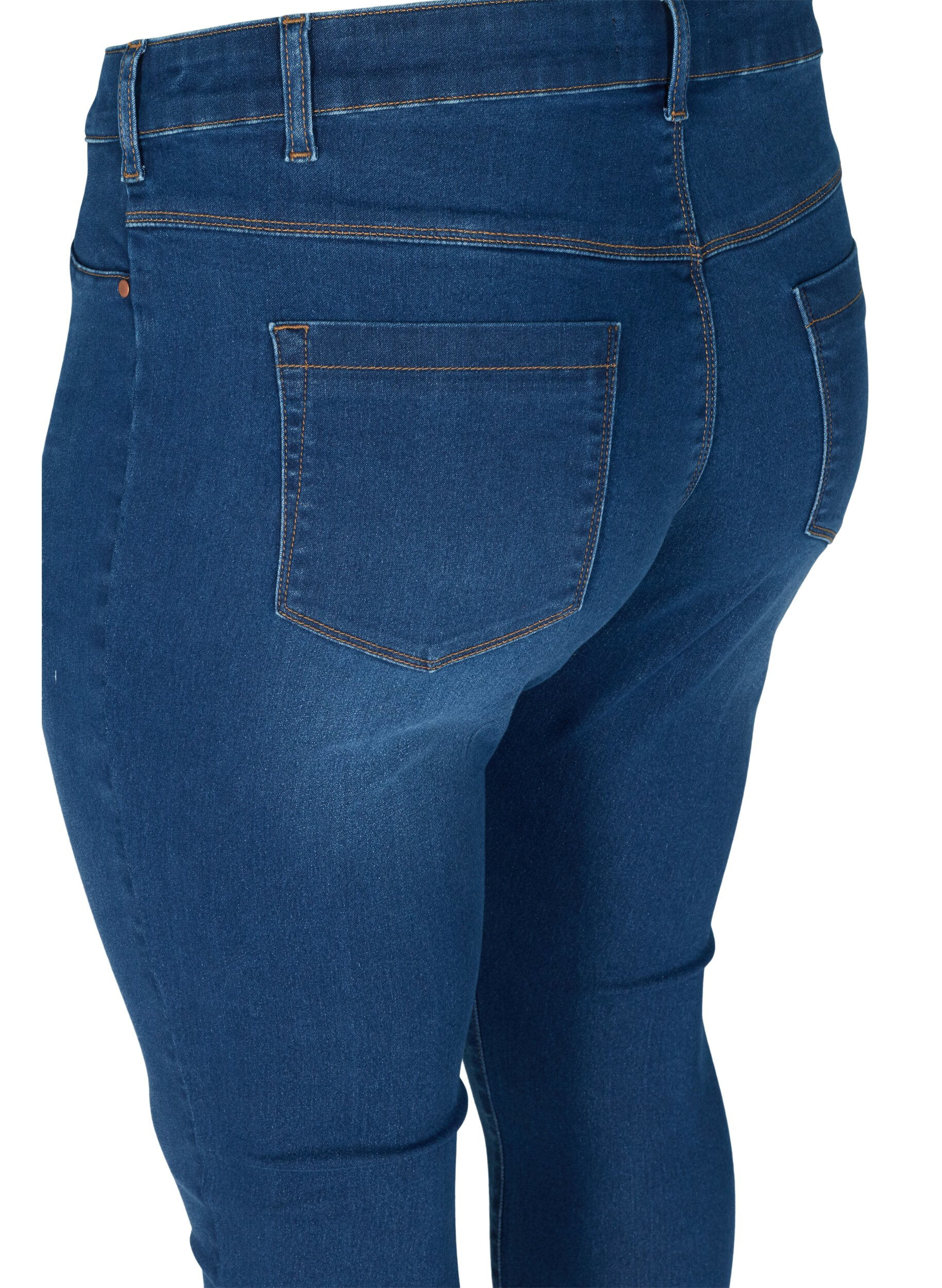 ZizziJeggings en coton m&eacute;lang&eacute;, Blue denim, Packshot image number 3
