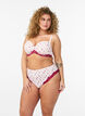 Culotte br&eacute;silienne avec imprim&eacute; floral et dentelle, Rose, Model image number 1