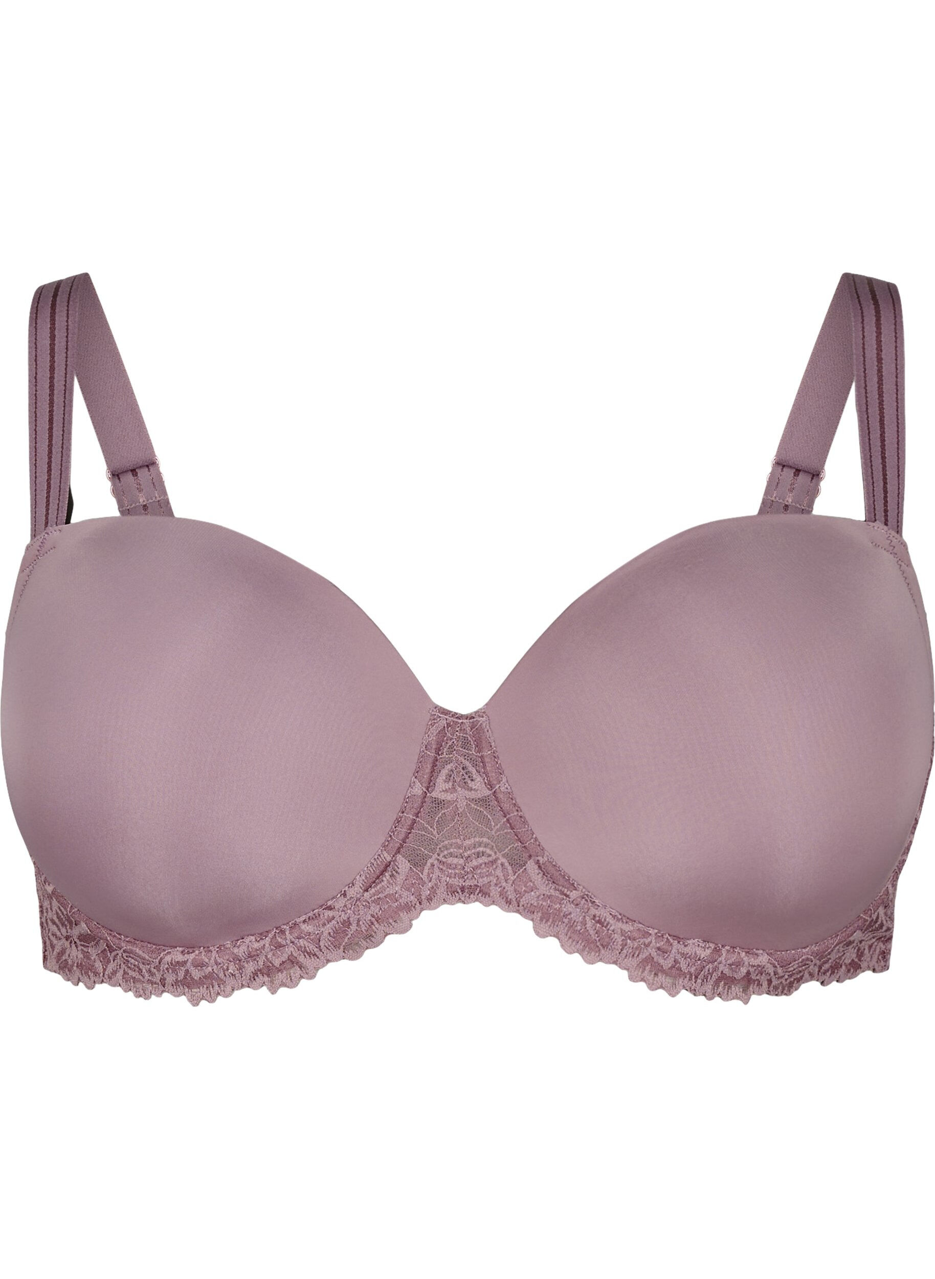Zizzi Soutien-gorge moul&eacute; avec dentelle et coupes lisses, Rose, Packshot image number 0