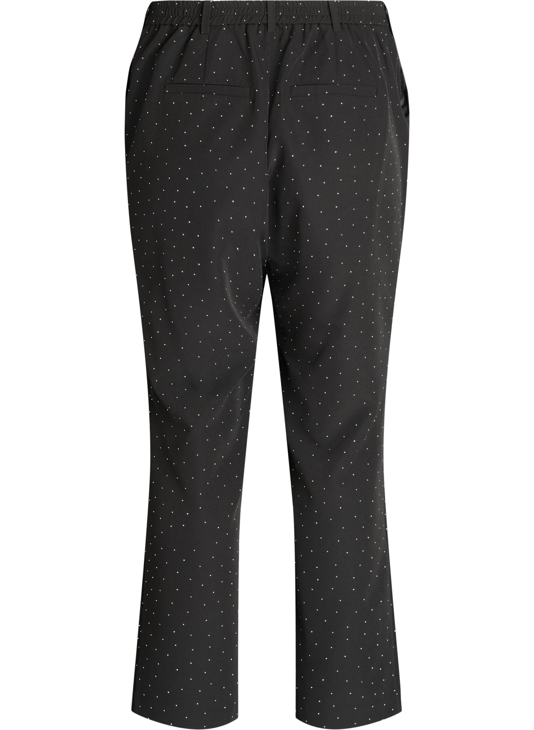Zizzi Pantalon taille haute avec des strass, Noir, Packshot image number 1